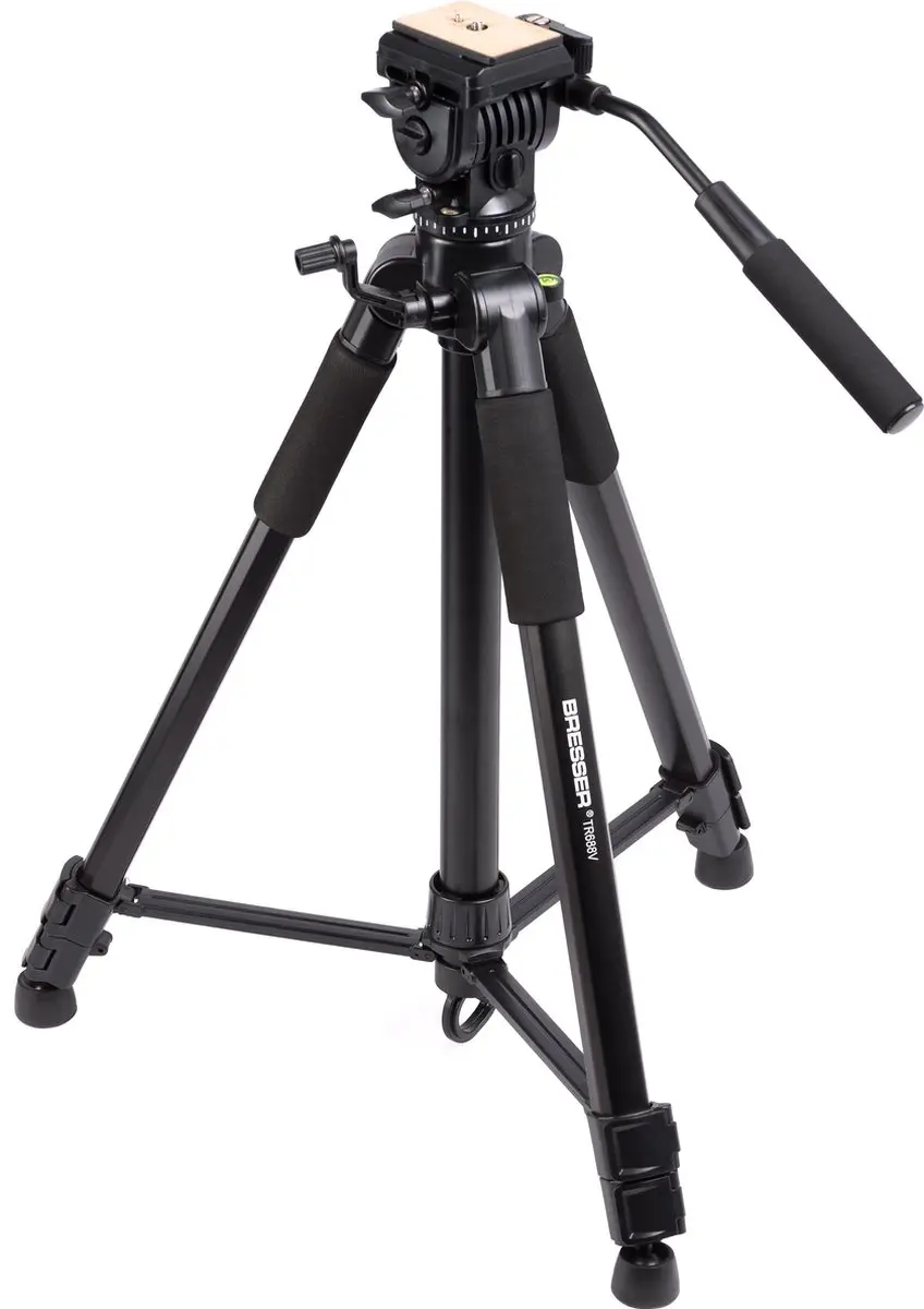 Bresser TR-688V Videostatief 170cm - 2-weg-kop - Zwart