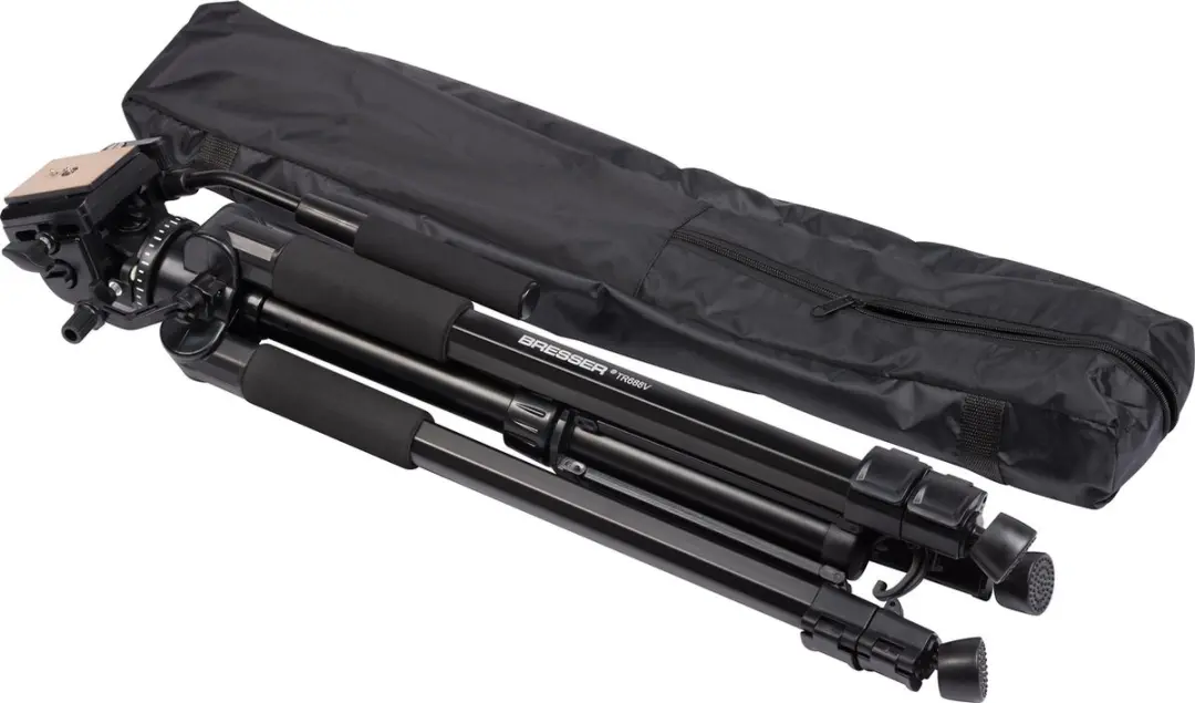 Bresser TR-688V Videostatief 170cm - 2-weg-kop - Zwart