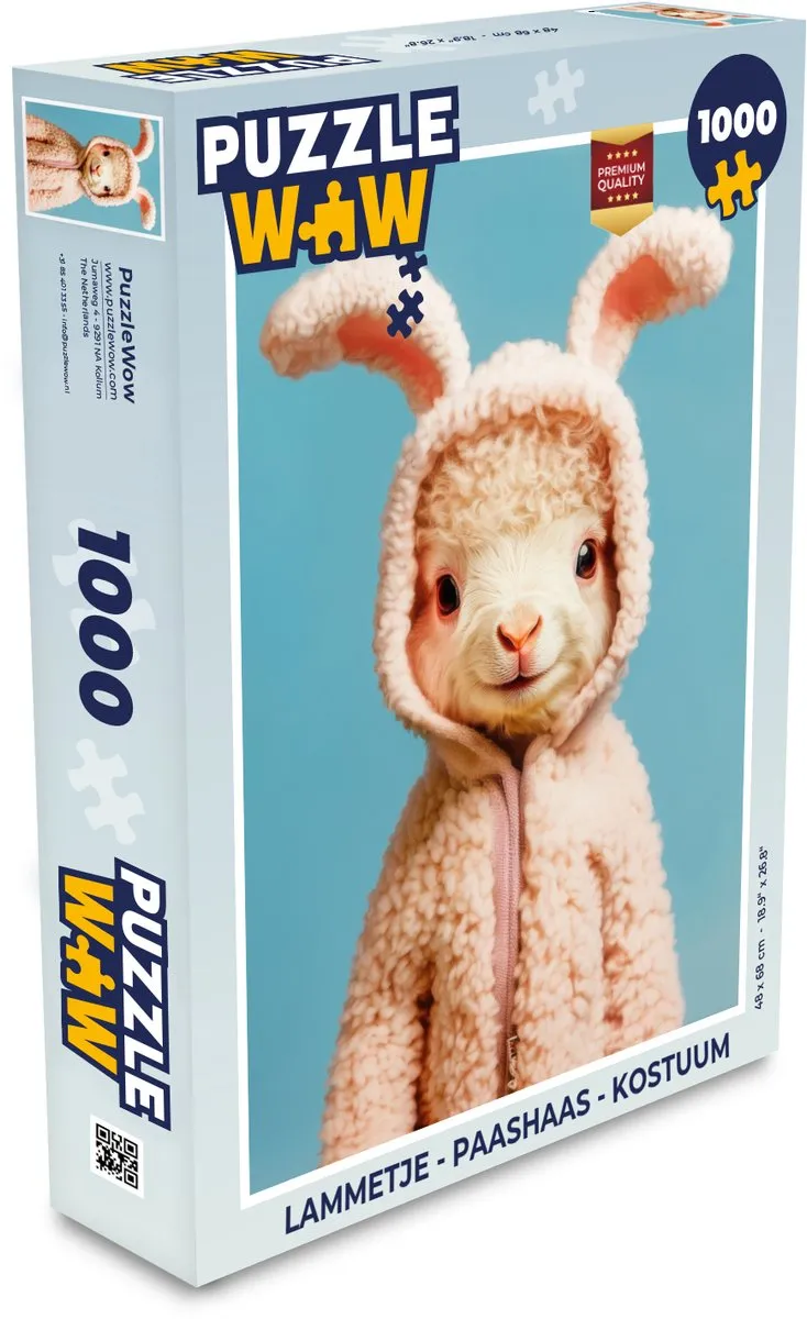 PuzzleWow Paashaas Lammetje Legpuzzel 1000 Stuks