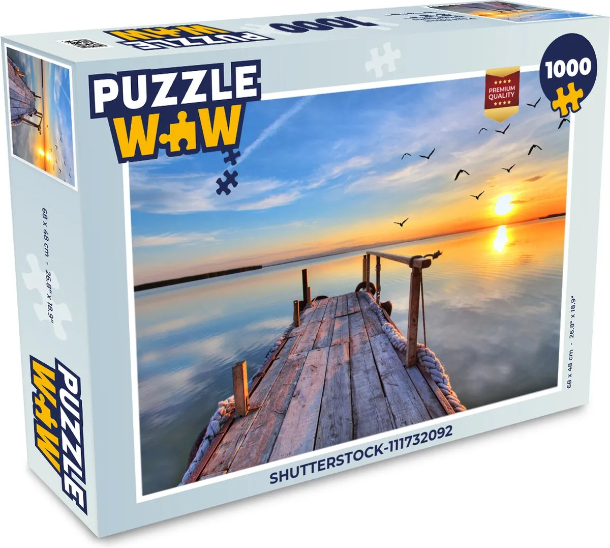 PuzzleWow Legpuzzel 1000 Stuks - Steiger Vogels Zonsondergang - Multicolor