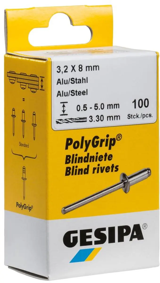 Gesipa PolyGrip Blindklinknagel 4,8x14mm - 50 Stuks - Zilver