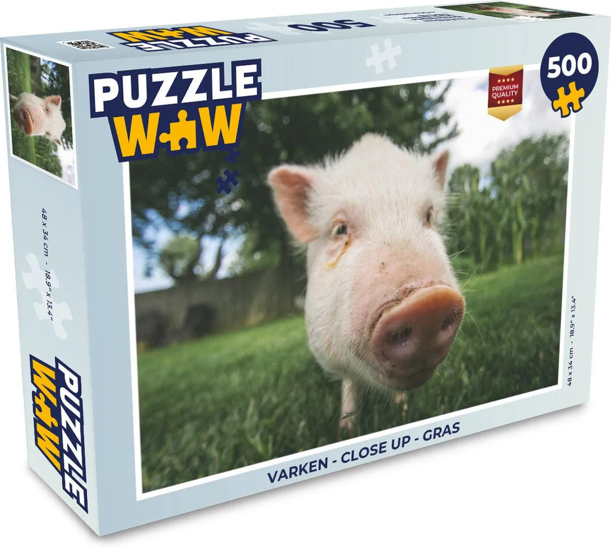 PuzzleWow Varken Close Up Legpuzzel 500 Stuks