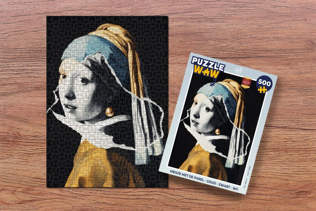 PuzzleWow Meisje met de parel Legpuzzel 500 Stuks - Multicolor