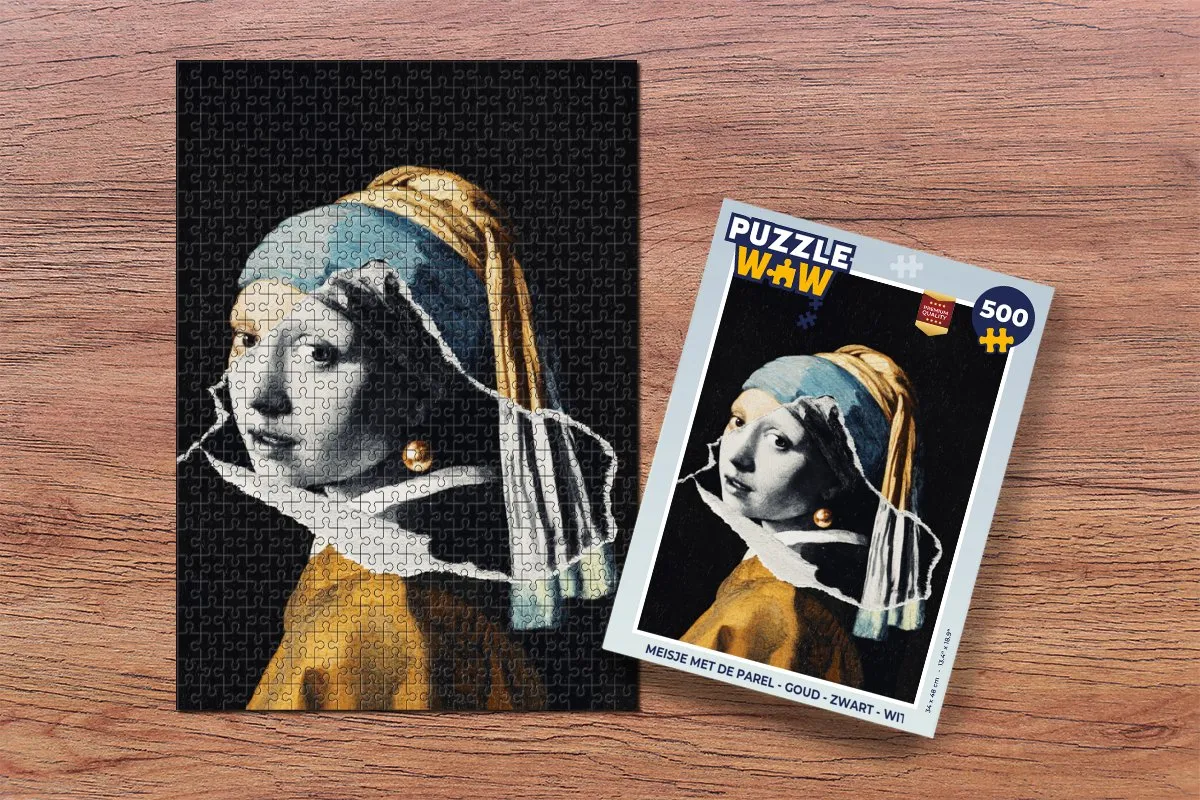 PuzzleWow Meisje met de parel Legpuzzel 500 Stuks - Multicolor
