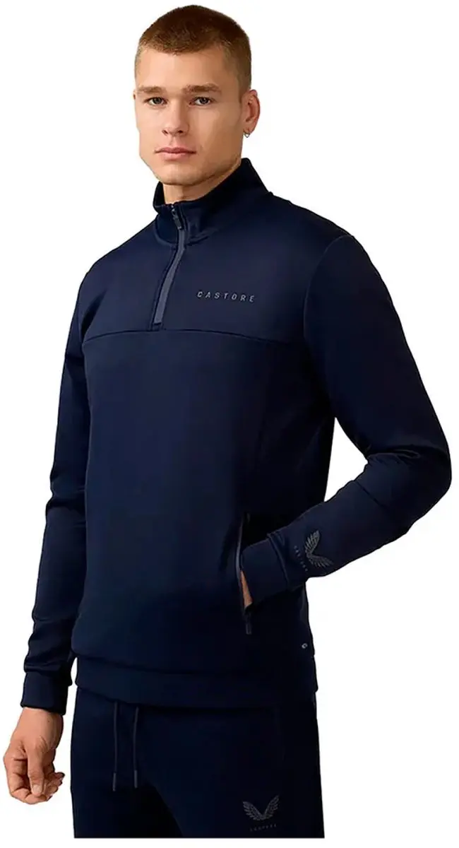 Castore Scuba Half Rits Lange Mouw T-shirt Blauw XL Man