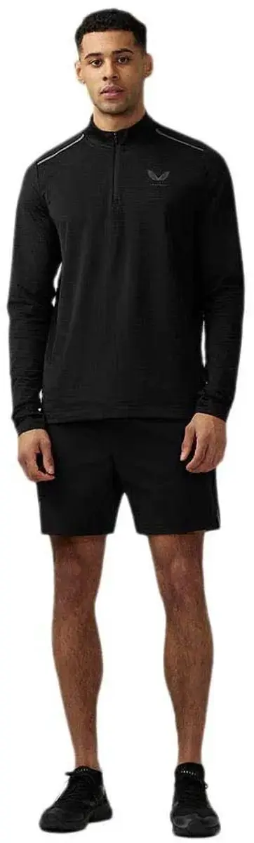 Castore Apex Aeromesh Half Rits Lange Mouw T-shirt Zwart S Man