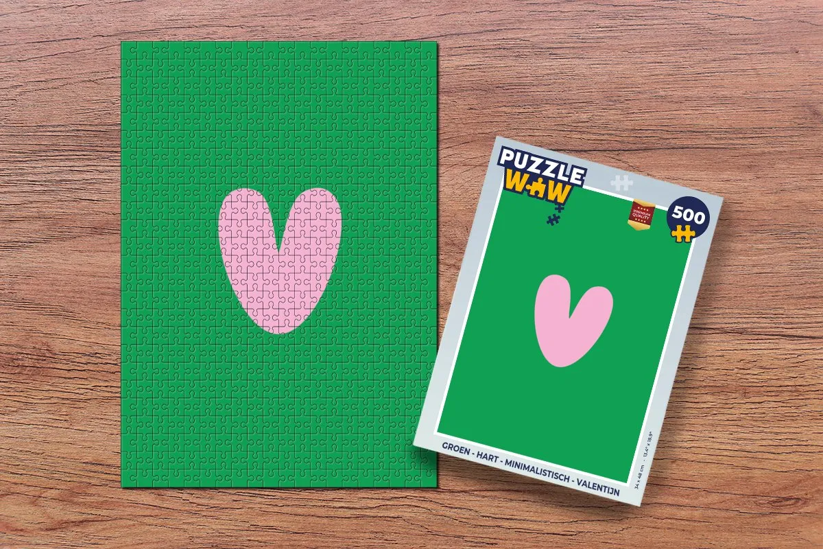 PuzzleWow Legpuzzel Hart Groen 500 Stuks