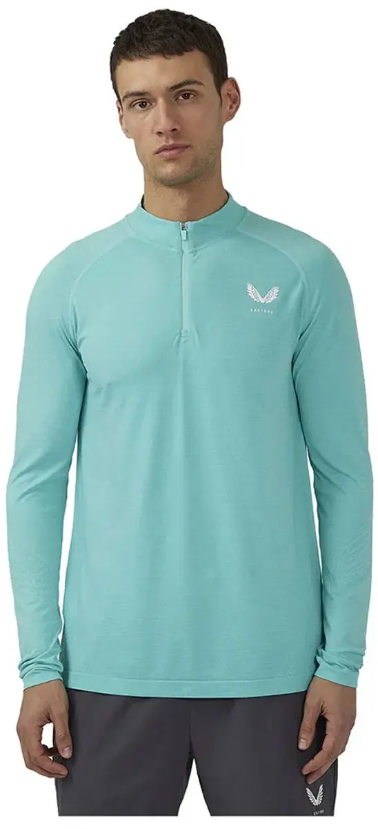 Castore Cme40967 Seamless Sweatshirt Met Halve Rits Blauw L Man