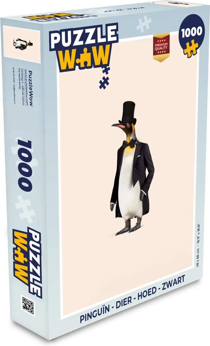 PuzzleWow Pinguïn Legpuzzel 1000 Stuks - Colbert - Multicolor