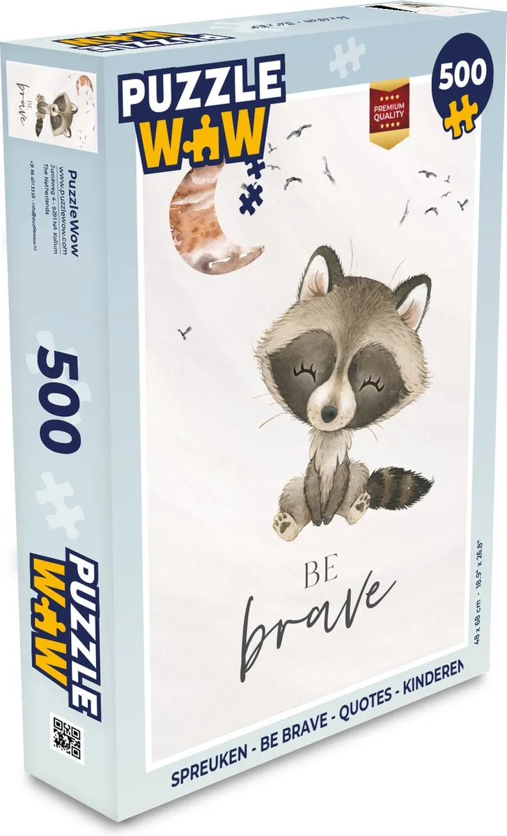 PuzzleWow Waterverf Puzzel Be Brave 500 Stuks