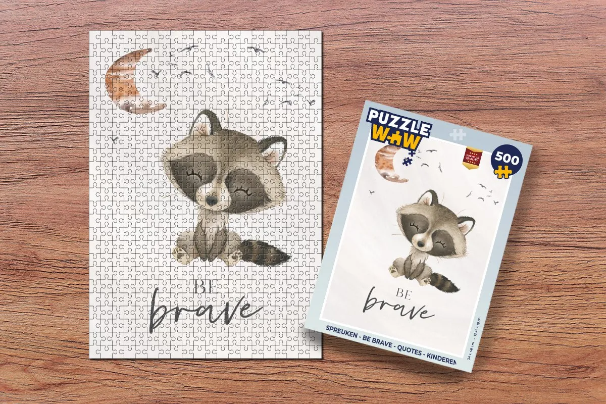 PuzzleWow Waterverf Puzzel Be Brave 500 Stuks - Multicolor