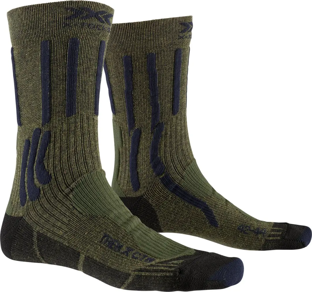 X-Socks Trek X Cotton Mens Socks - Blue/Green - 39-41