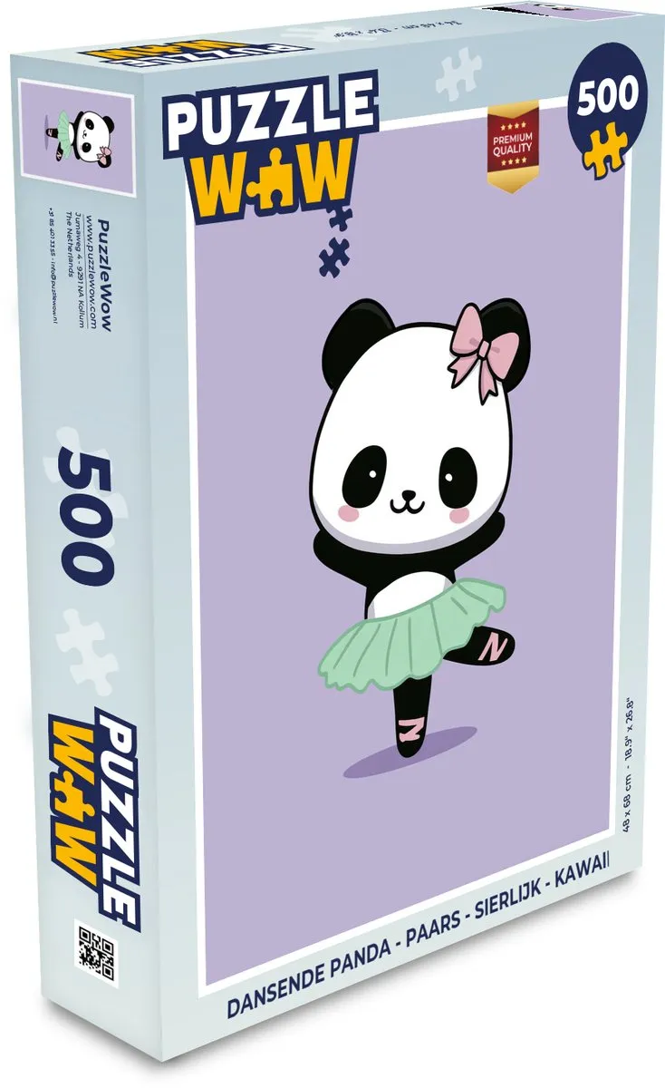 PuzzleWow Dansende Panda Legpuzzel 500 Stuks
