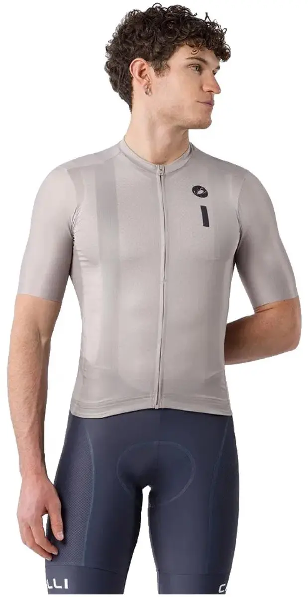 Castelli Drittone Logo Korte Mouw Wielertrui Grijs XL Man