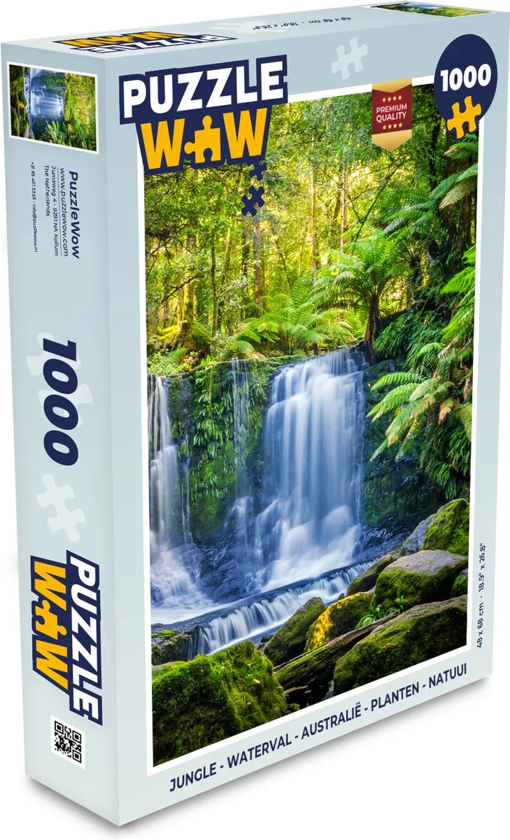 PuzzleWow Jungle Waterval Australië Legpuzzel 1000 Stuks - Multicolor
