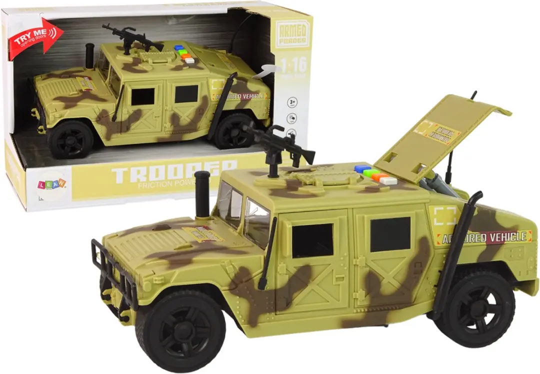 Auto Militair voertuig Wrijvingsrit Camo Zand Lichtgeluiden