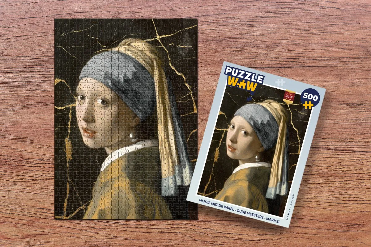 PuzzleWow Meisje met de parel Legpuzzel 500 Stuks - Multicolor