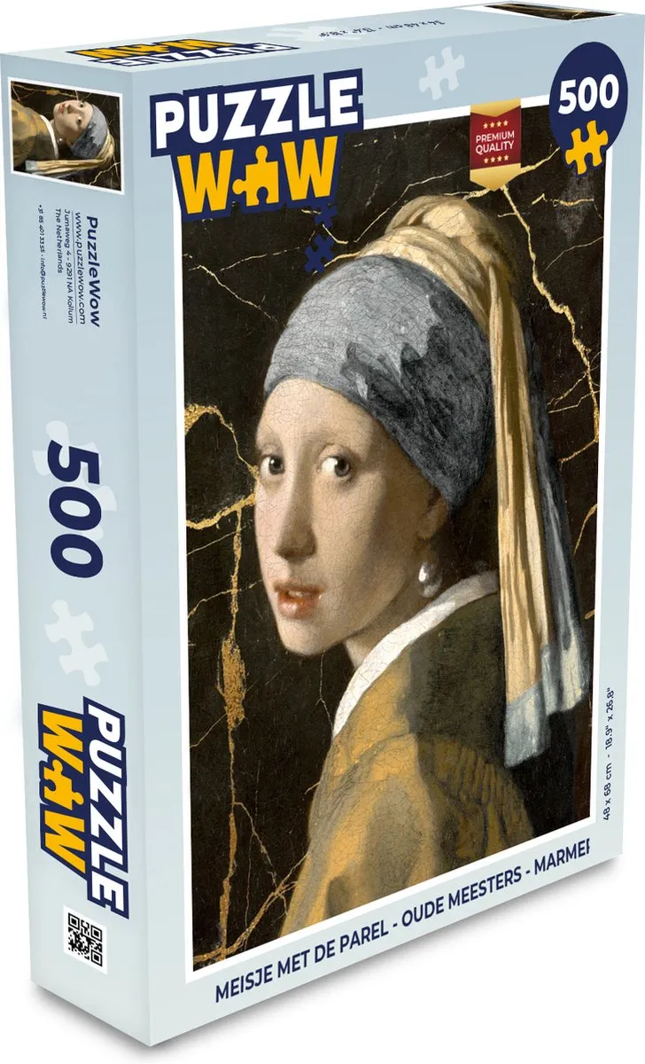 PuzzleWow Meisje met de parel Legpuzzel 500 Stuks