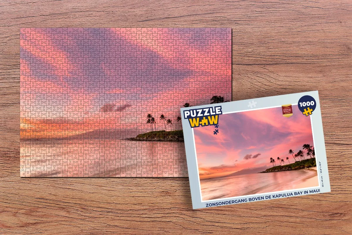 PuzzleWow Legpuzzel Zonsondergang Kapulua Bay 1000 Stuks - Multicolor