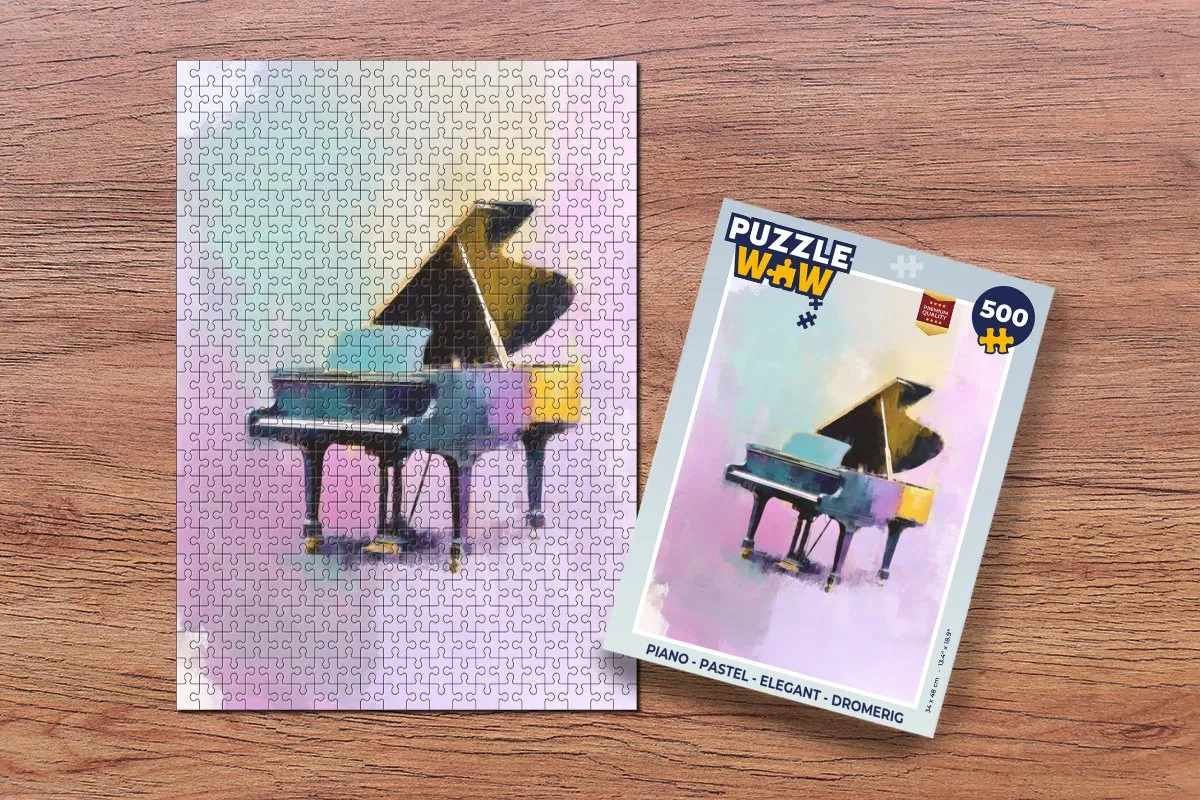 PuzzleWow Piano Legpuzzel 500 Stuks - Pastel