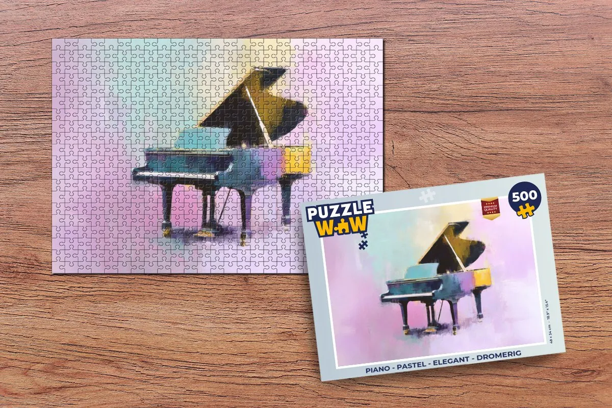 PuzzleWow Piano Legpuzzel 500 Stuks - Pastel