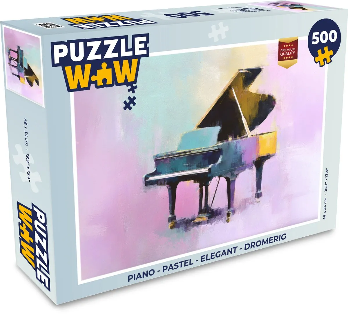 PuzzleWow Piano Legpuzzel 500 Stuks - Pastel