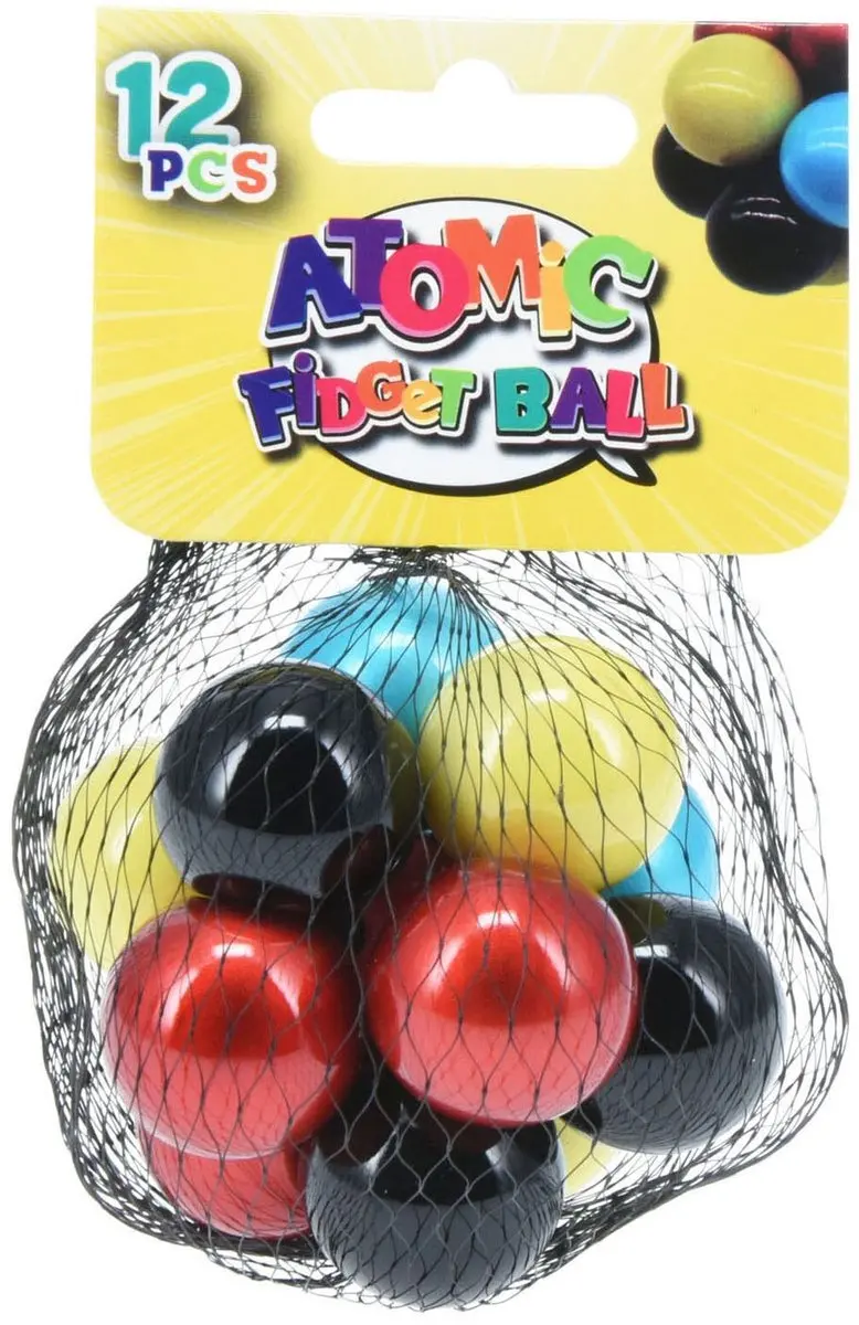 Fidget Atomic Ballen stressbal speelgoed set 12 stuks multicolor.