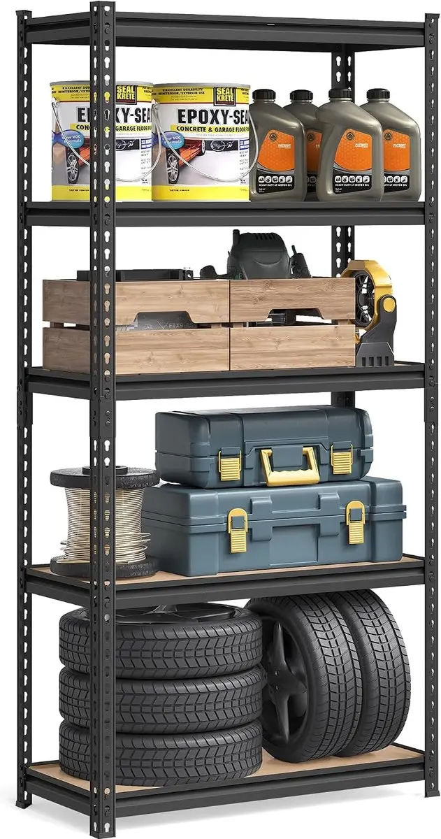 SONGMICS Snel te monteren, robuust rek, opbergrek, keukenrek, 5 planken, 45 x 90