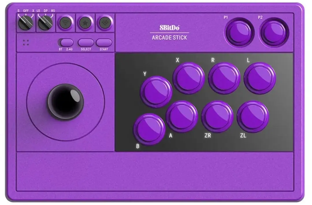 8BitDo Arcade Stick 2.4G - 1000mAh - Paars - afbeelding 2 van 6