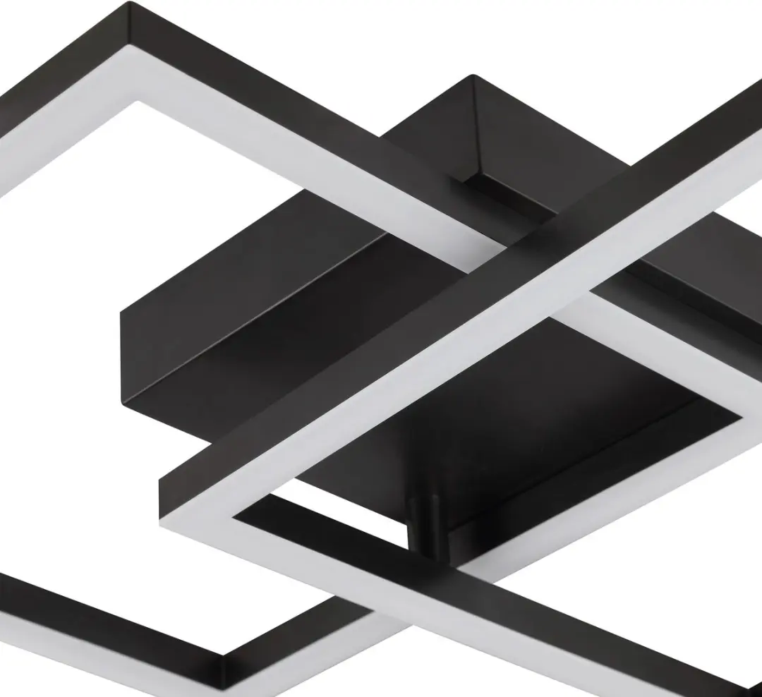 Brilliant Kaleo plafondlamp LED 41x41 cm zwart 20W IP20 indoor