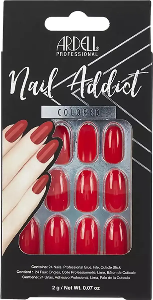 Ardell Nail Addict Cherry Red Kunstnagels - 24 Stuks - afbeelding 2 van 2