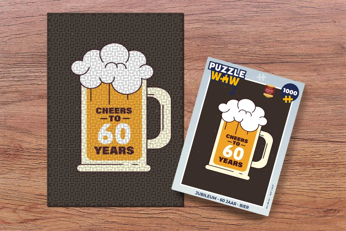 PuzzleWow Jubileum Bier Legpuzzel 1000 Stuks - Multicolor