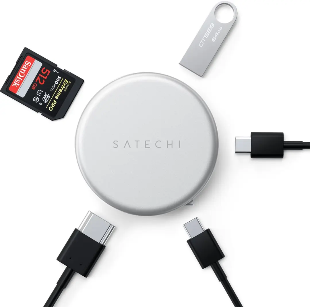 Satechi On-the-Go 5-in-1 Multiport Adapter ST-POTG5S - Grijs - afbeelding 4 van 6