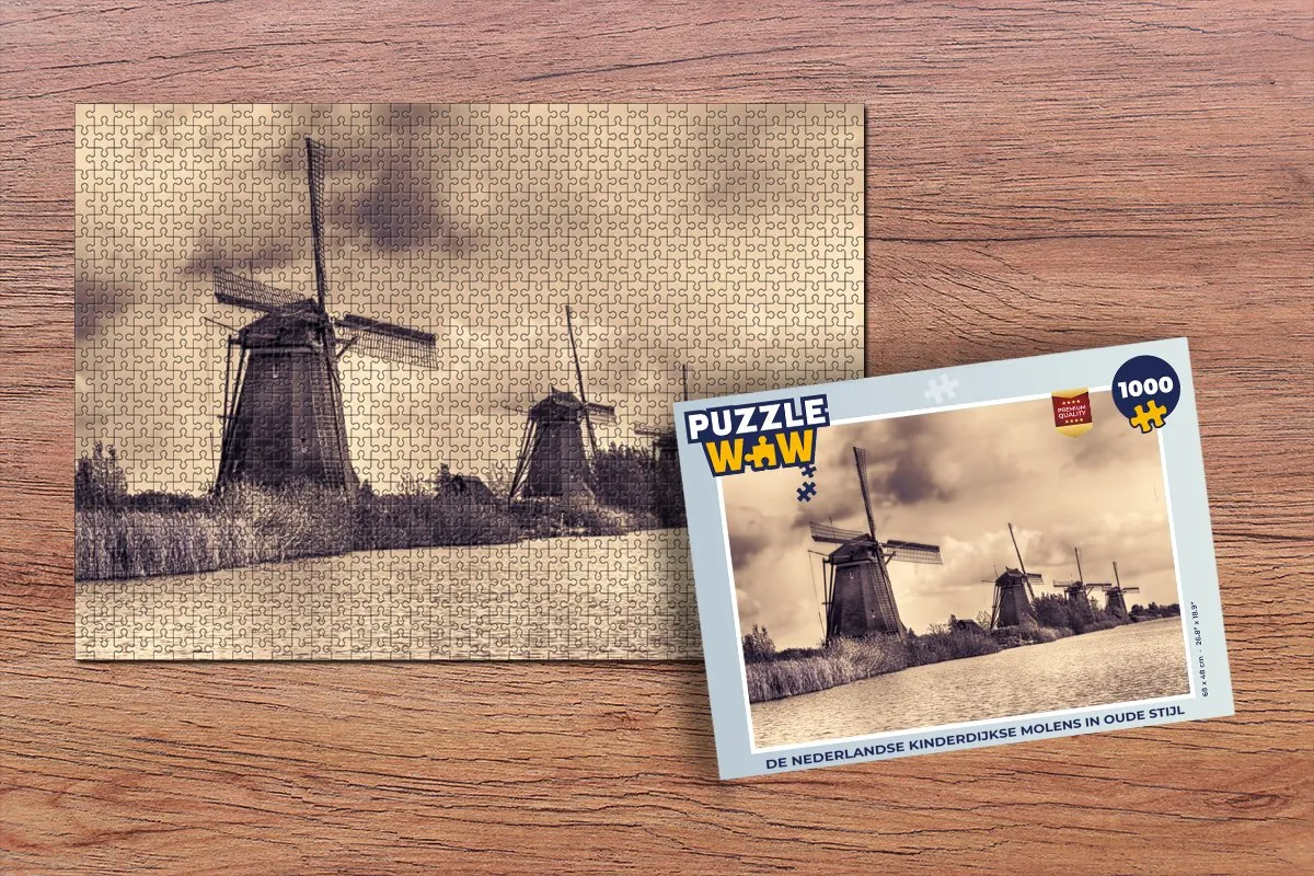 PuzzleWow Molens Water Nederland Legpuzzel 1000 Stuks