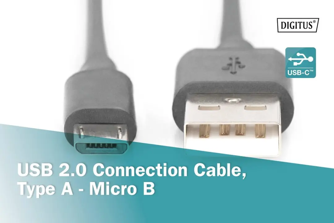 Digitus USB 2.0 Kabel A naar Micro B - Transparant