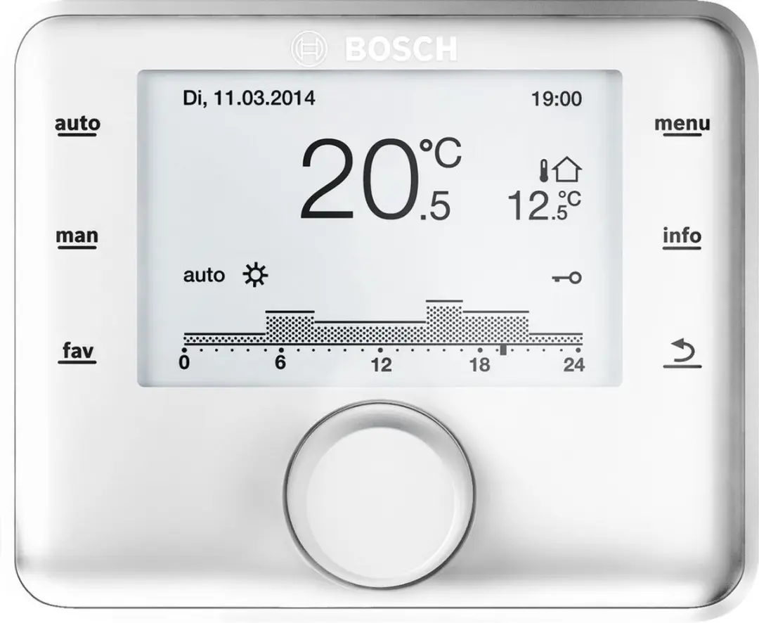 Bosch buitentemperatuurgef. Regelaar CW 400 voor max. 4 verwarmingscircuits en 2