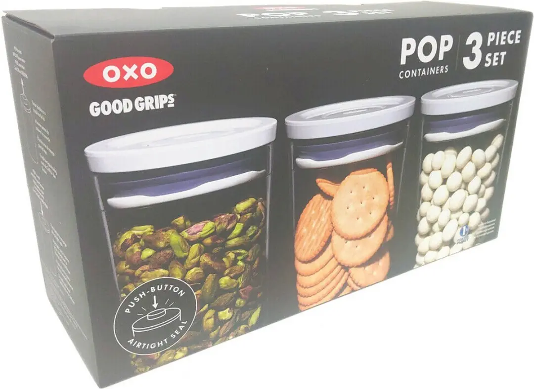 OXO POP 2.0 Voorraadbus Set - 3 Stuks - Wit/Transparant - afbeelding 4 van 5