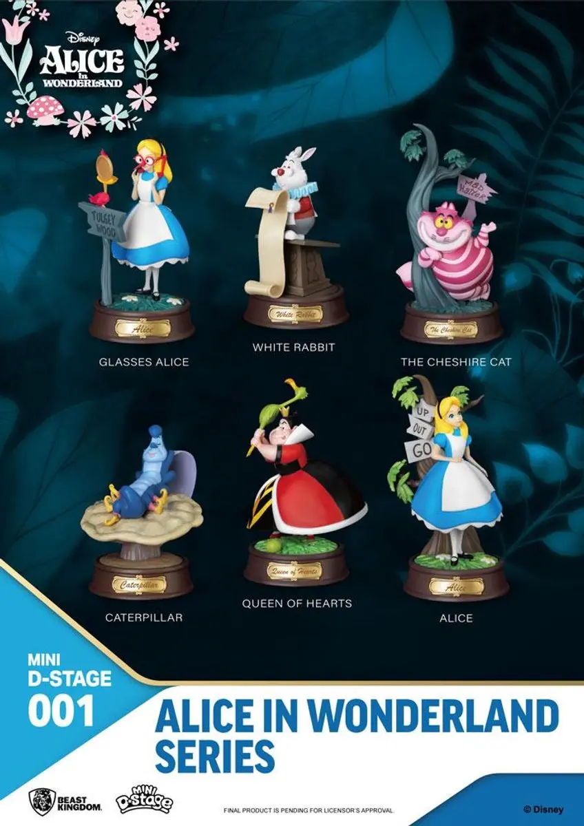 Beast Kingdom Toys Alice in Wonderland Mini Diorama Stage Beeld 6-pack 10 cm Min