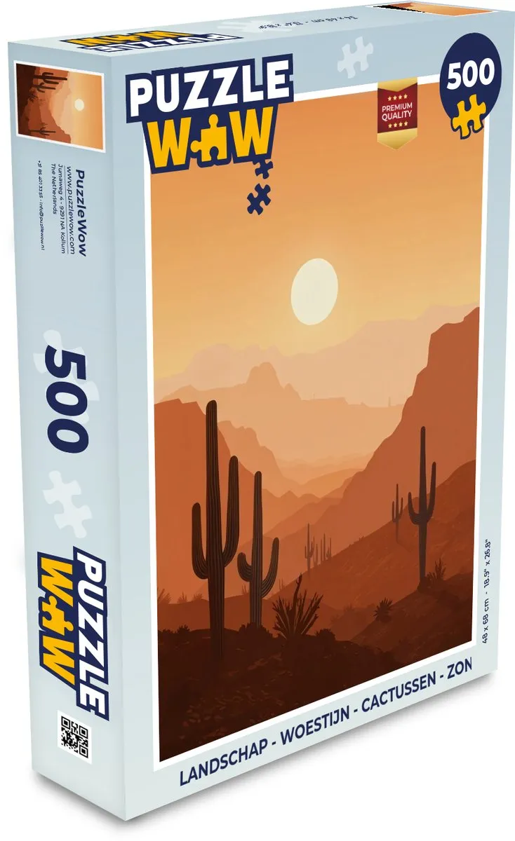 PuzzleWow Woestijn Landschap Legpuzzel 500 Stuks - 8721373926934