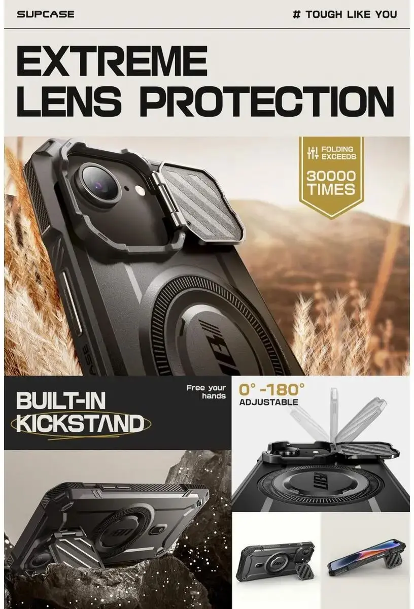 Supcase UB Pro MagXT Hoesje iPhone 16/17 - Zwart