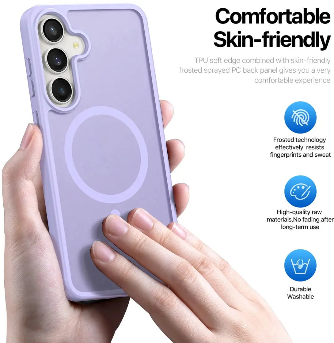 Dux Ducis Yind Series Hoesje S26 FE - Mat Transparant - Lavendel - MagSafe