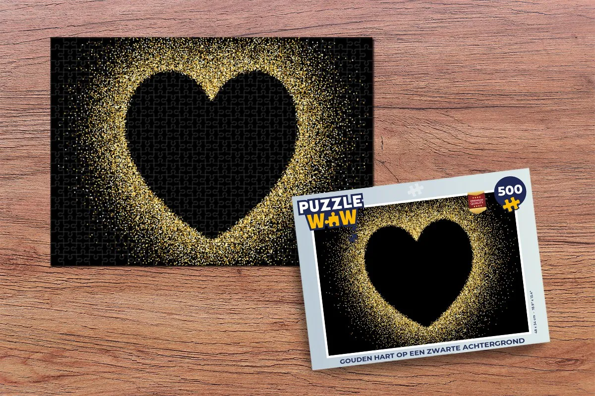 PuzzleWow Legpuzzel Gouden Hart 500 Stuks - Multicolor