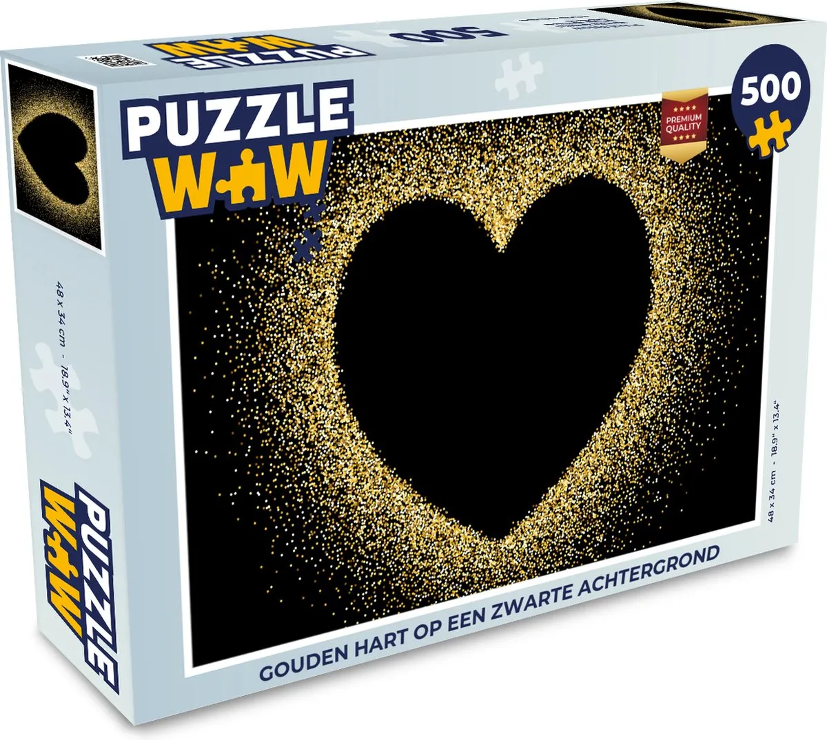 PuzzleWow Legpuzzel Gouden Hart 500 Stuks - Multicolor