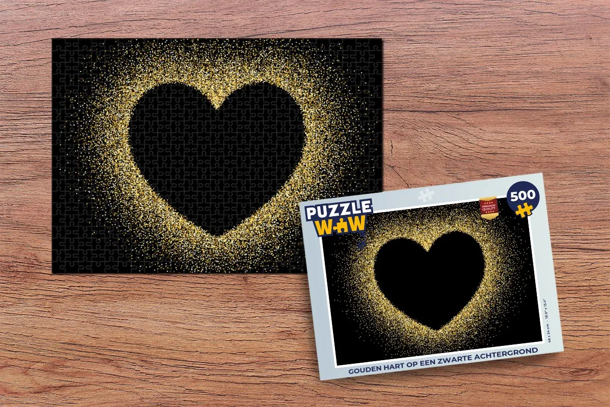 PuzzleWow Legpuzzel Gouden Hart 500 Stuks - Multicolor