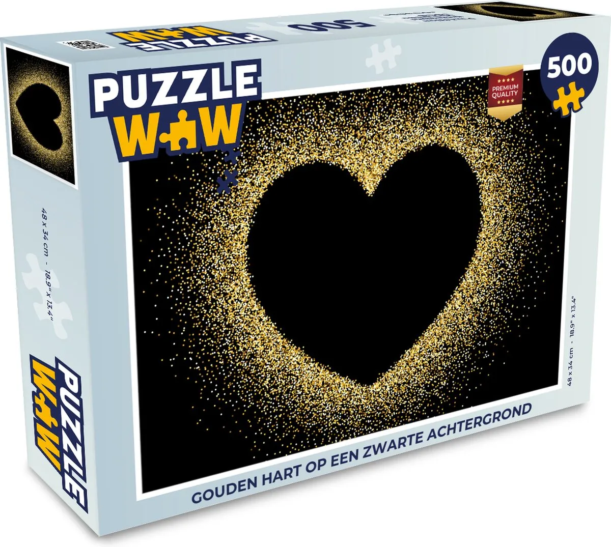PuzzleWow Legpuzzel Gouden Hart 500 Stuks