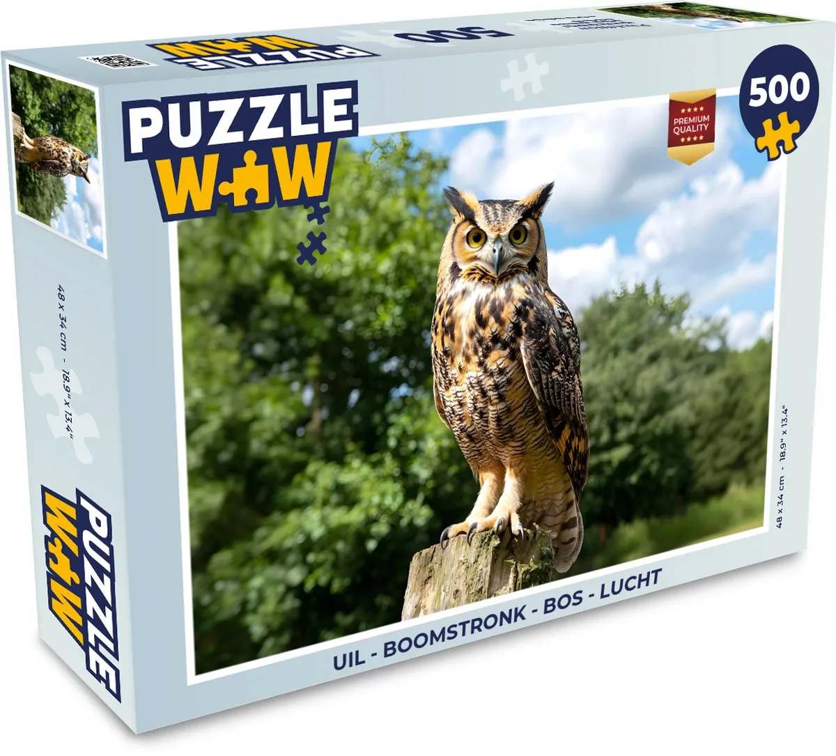 PuzzleWow Uil Boomstronk Bos Lucht Legpuzzel 500 Stuks