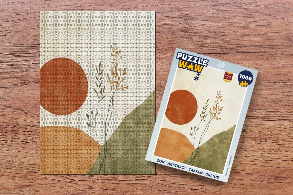 PuzzleWow Abstract Takken Legpuzzel 1000 Stuks - Oranje