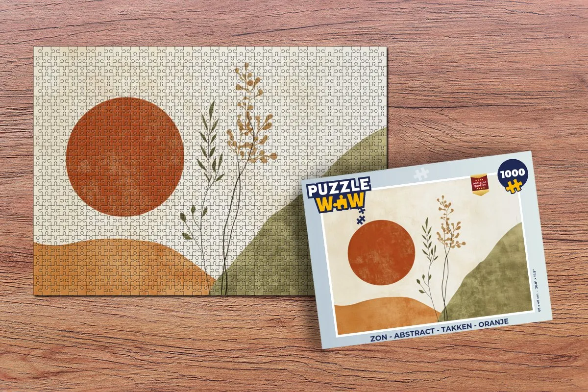 PuzzleWow Abstract Takken Legpuzzel 1000 Stuks - Oranje