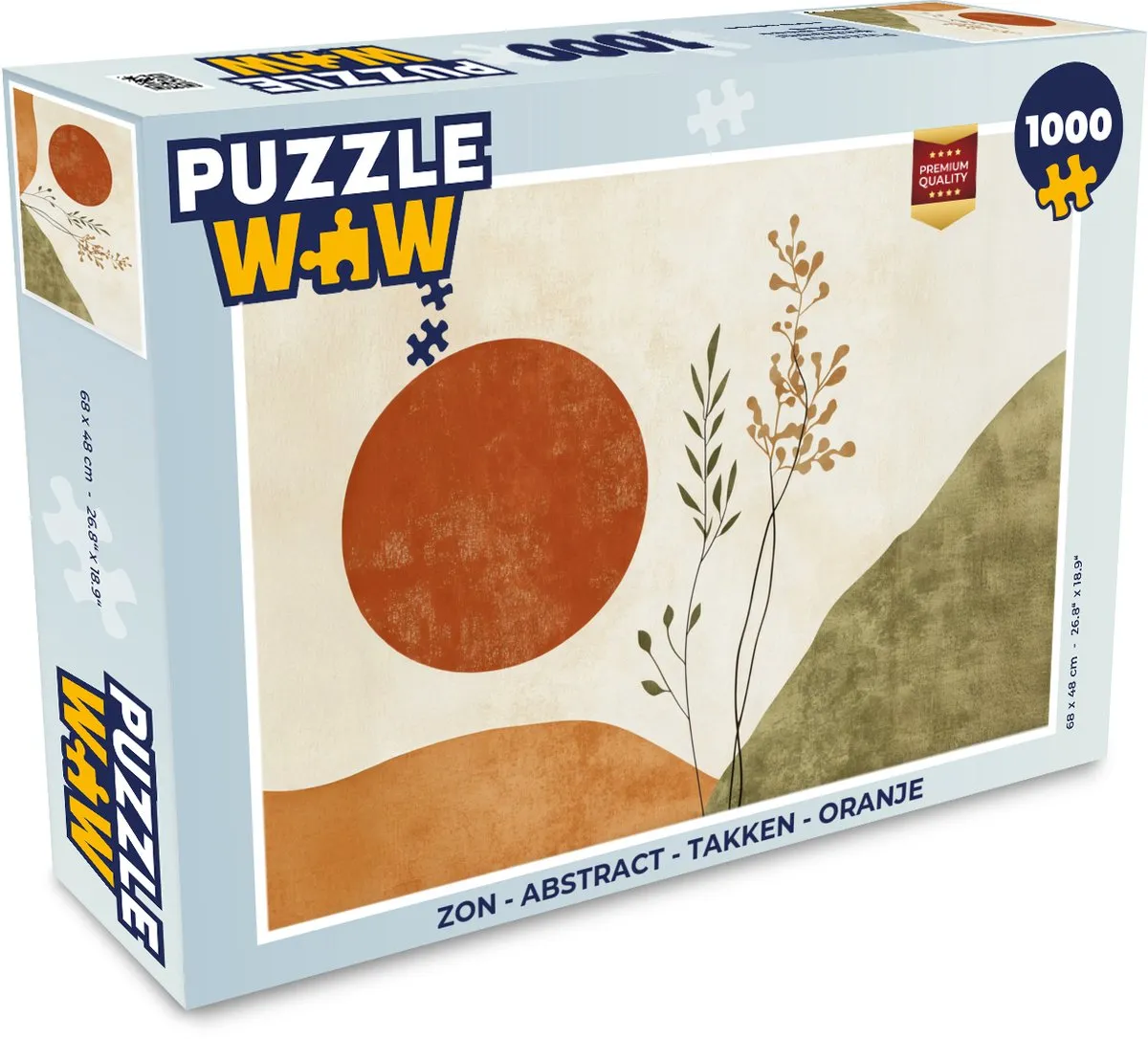 PuzzleWow Abstract Takken Legpuzzel 1000 Stuks - Oranje