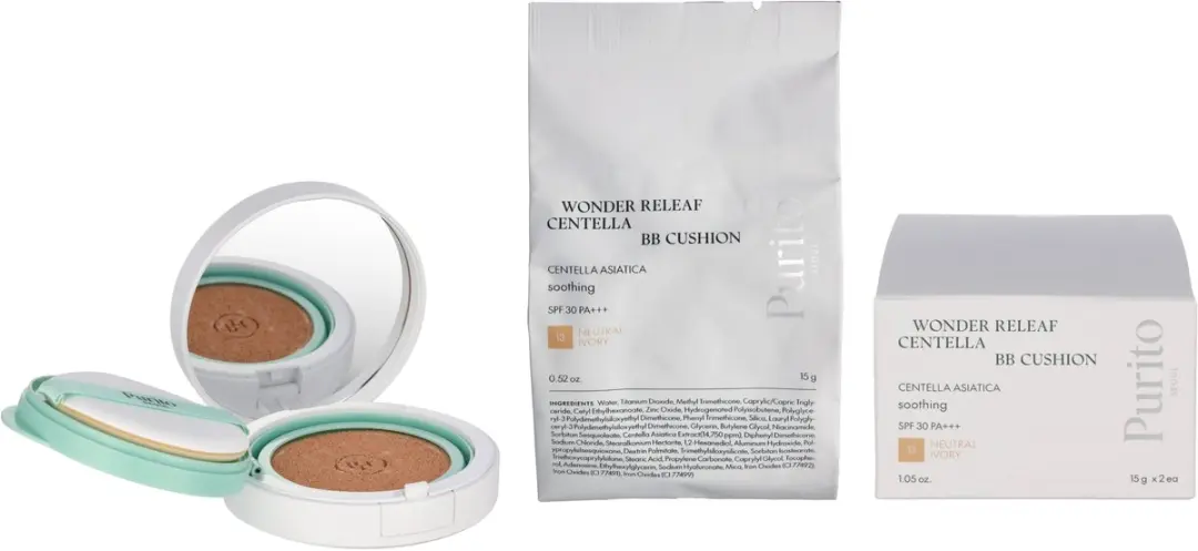 Purito Seoul Wonder Releaf Centella BB Cushion Duo Set 30g - #13 Neutral Ivory